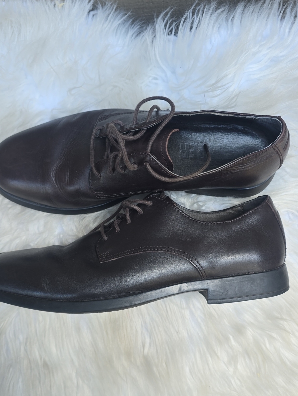 Camper Brown Leather Derby Oxford Shoes EU 42 US 9 Mens